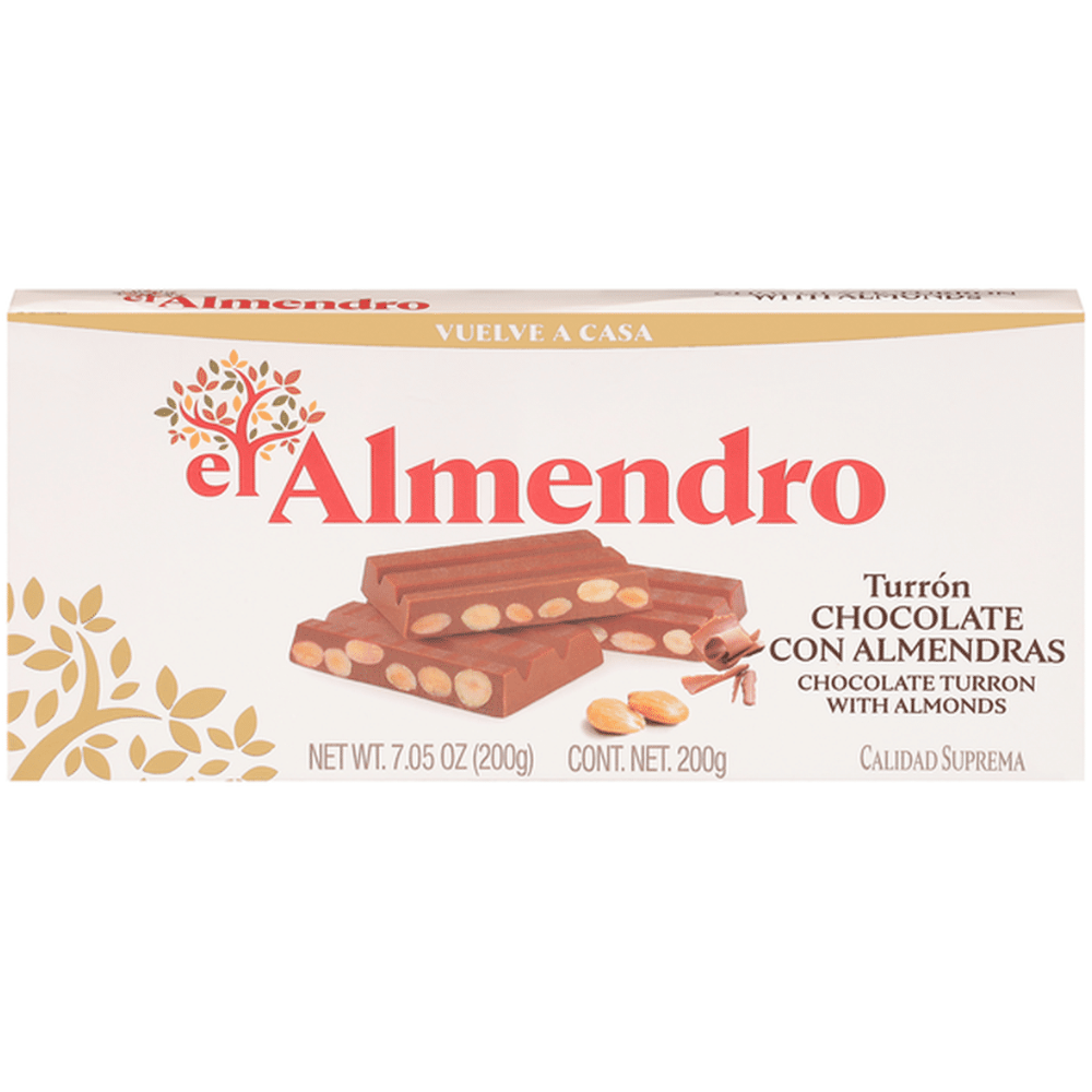 Turrón Chocolate Con Almendras. El Almendro